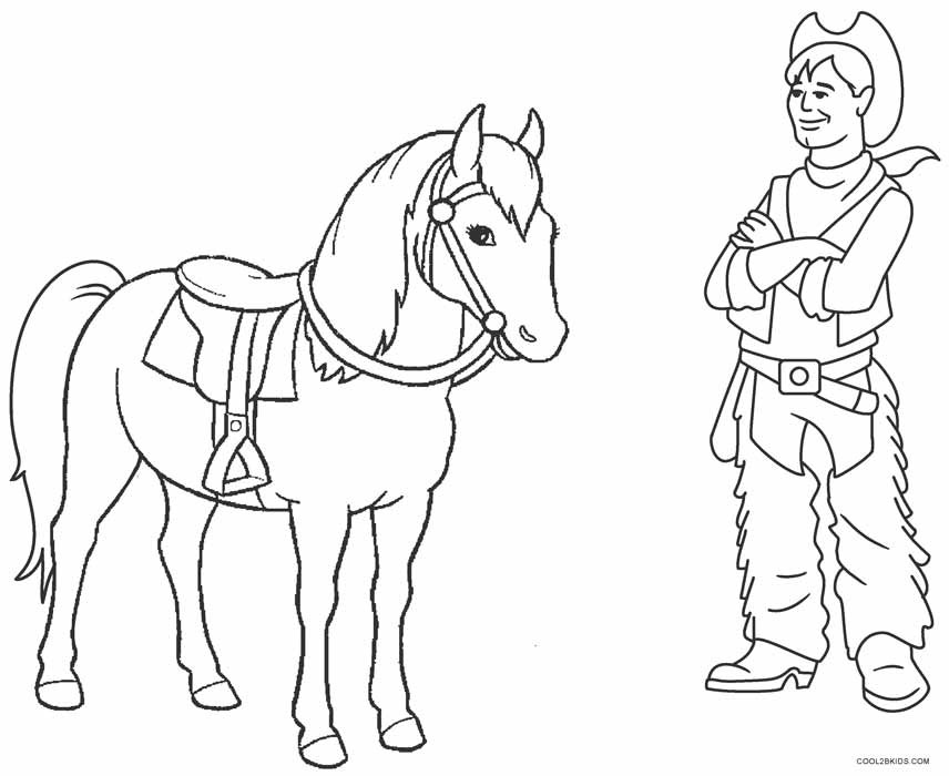 Cowboy And Cowgirl Coloring Pages
 Printable Cowboy Coloring Pages For Kids