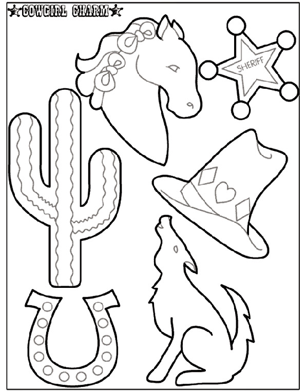 Cowgirl Coloring Pages
 Cowgirl Charm Coloring Page