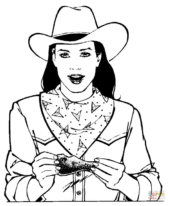 Cowgirl Coloring Pages
 Cowgirl coloring page