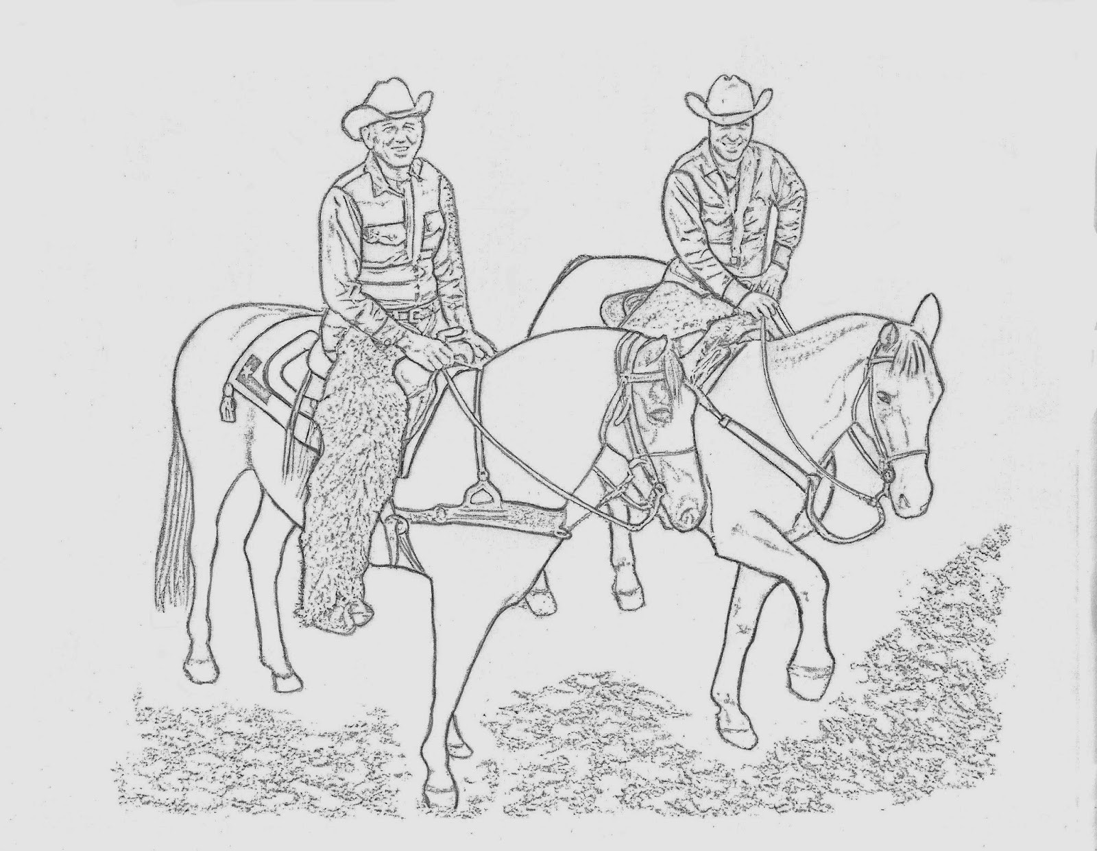Cowgirl On A Horse Coloring Pages
 WESTERN COLORING PAGES COWBOYS ON HORSES COLORING PAGE By