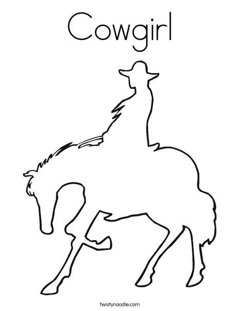 Cowgirl On A Horse Coloring Pages
 Cowgirl Coloring Page Twisty Noodle