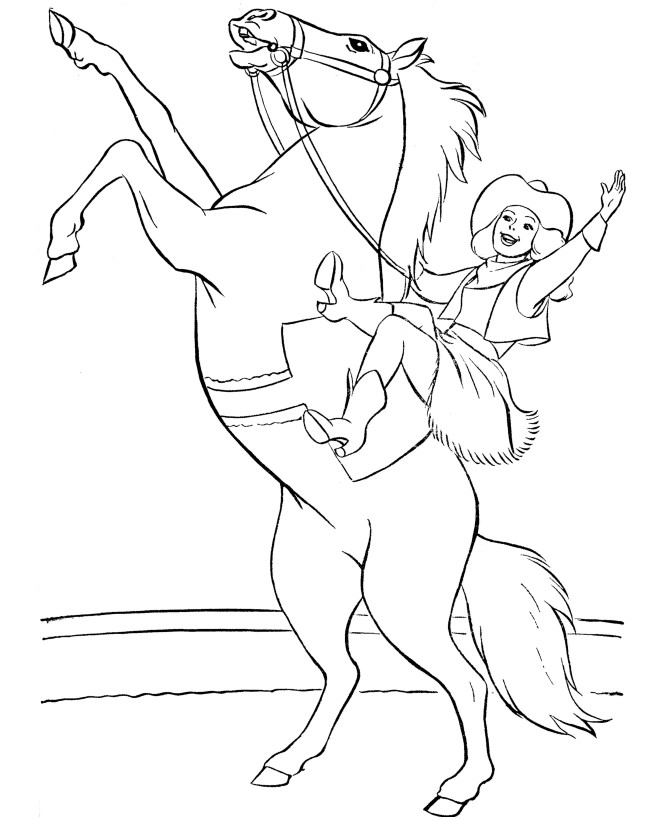 Cowgirl On A Horse Coloring Pages
 Circus Tent Coloring Page Coloring Home