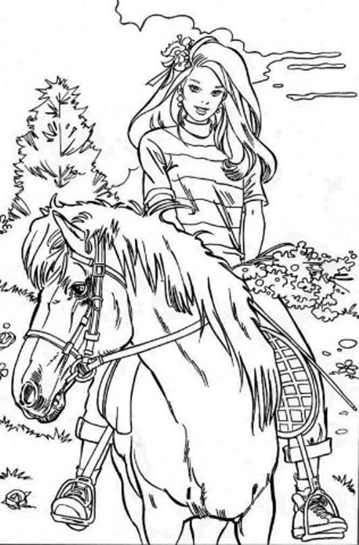 Cowgirl On A Horse Coloring Pages
 Konj 9