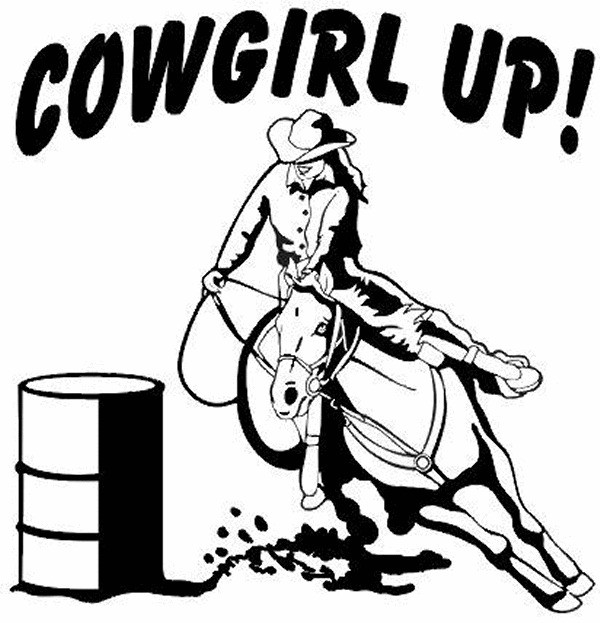 Cowgirl On A Horse Coloring Pages
 Barrel Racing Decal MD Cowgirl Up 2 Vinyl Rodeo Window