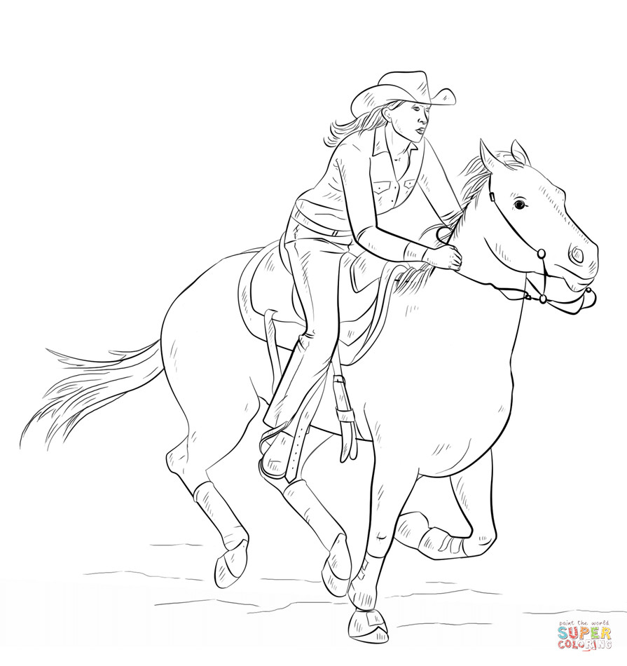 Cowgirl On A Horse Coloring Pages
 Cowgirl coloring page
