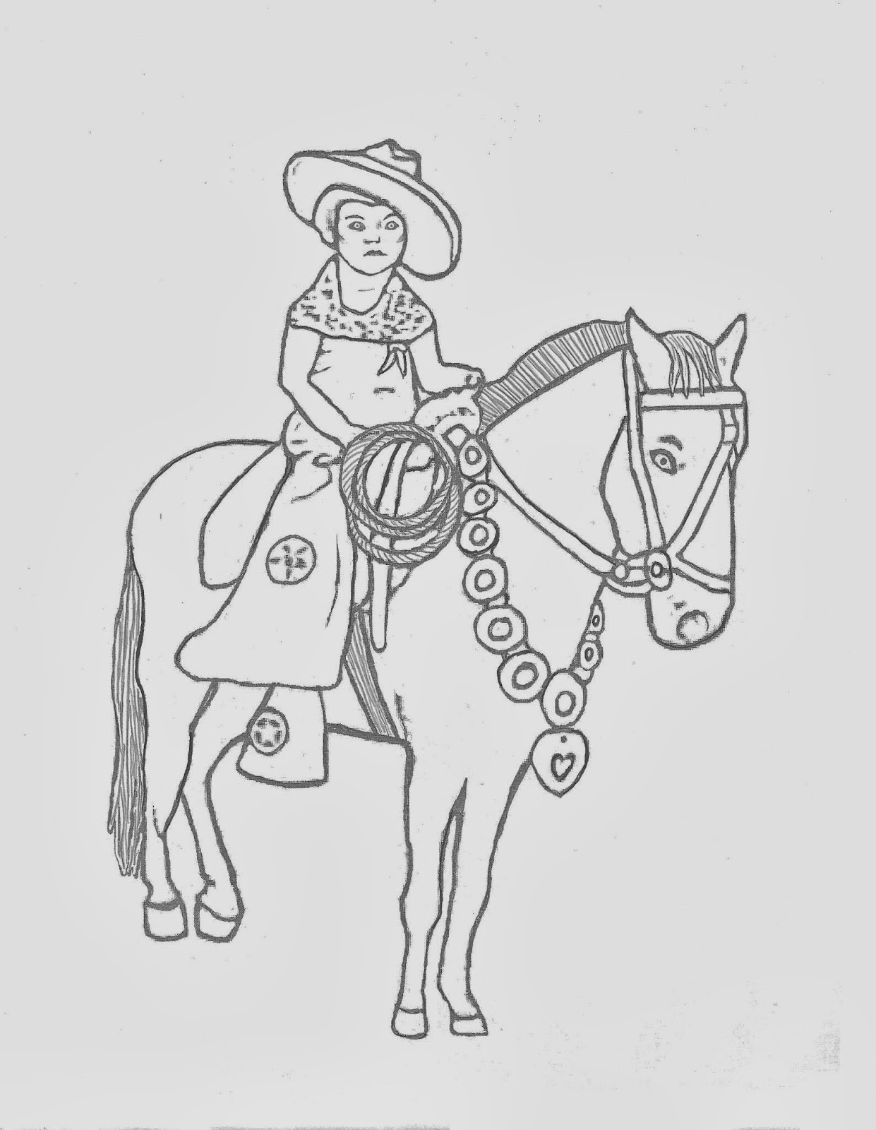 Cowgirl On A Horse Coloring Pages
 WESTERN COLORING PAGES VINTAGE COWGIRL ON HORSE COLORING