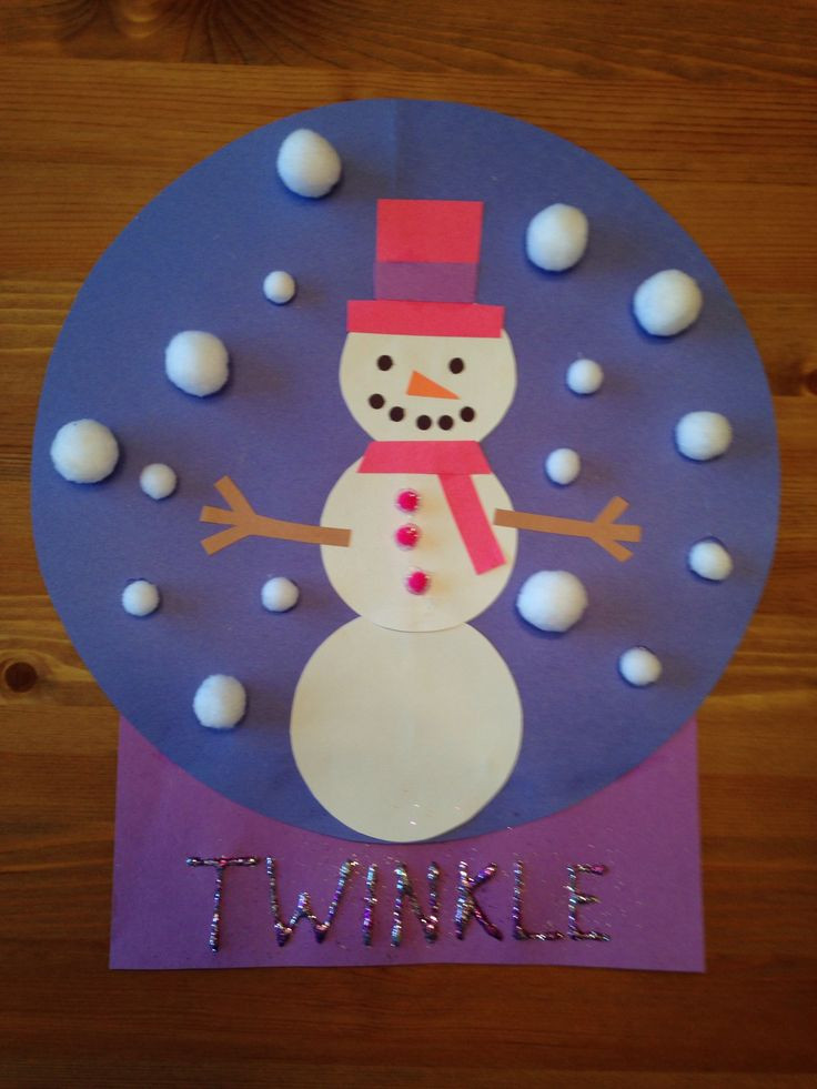 Craft For Preschoolers
 Snowman Snow Globe Craft Snowgirl craft Winter Craft