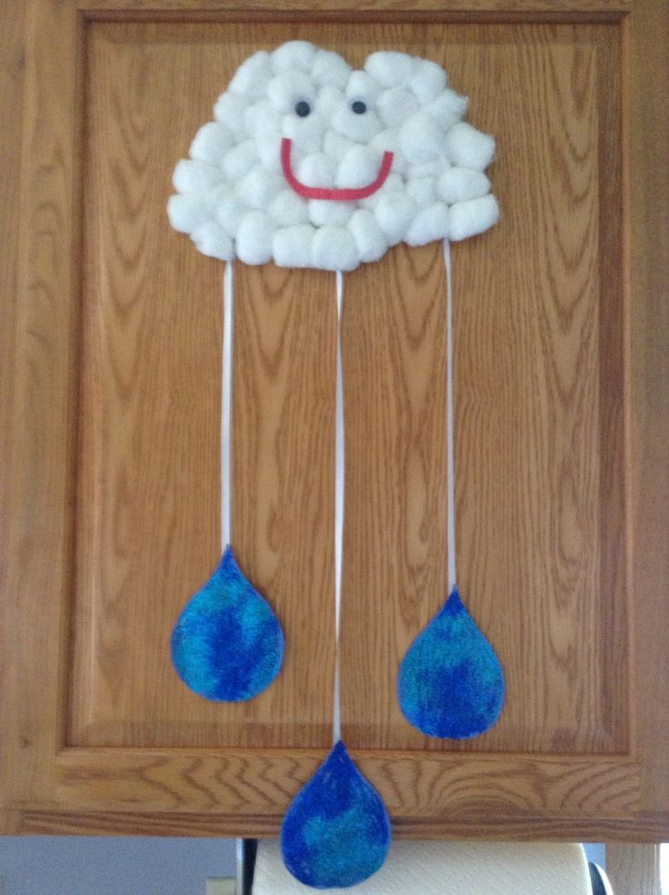 Craft Projects For Preschoolers
 Cotton ball cloud and rain drops…we will make a few more