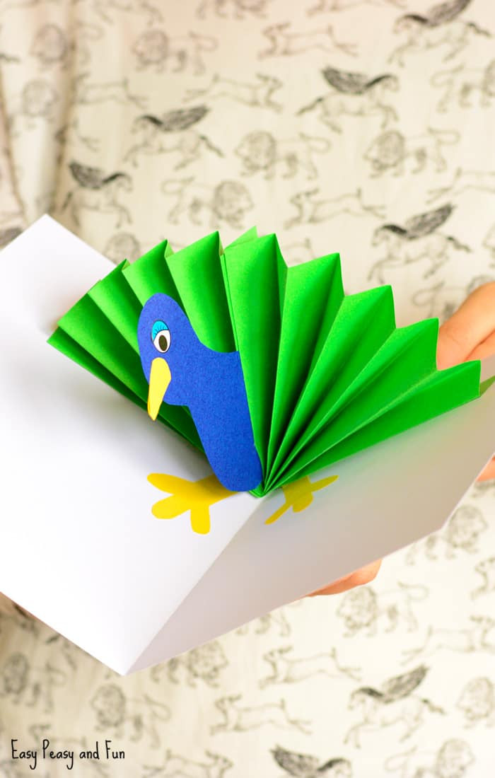 Crafts For Kids
 Peacock Pop Up Card Paper Craft Easy Peasy and Fun