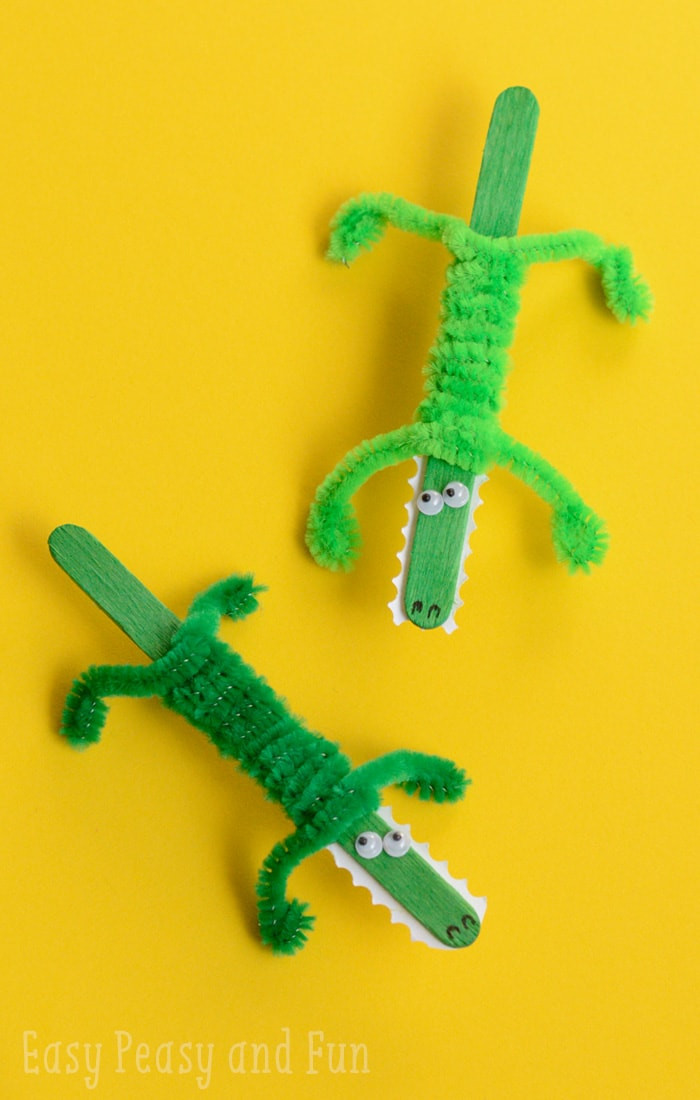 Crafts For Kids To Make
 Craft Stick Crocodile Craft Easy Peasy and Fun