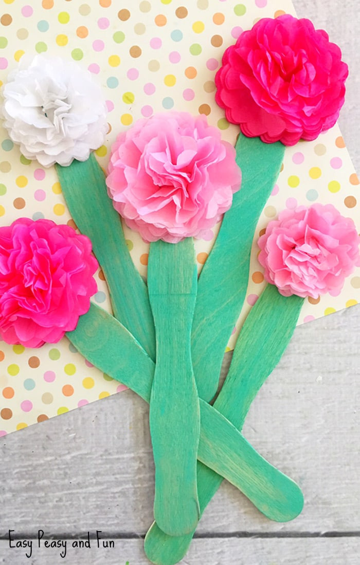 Crafts For Kids To Make
 Tissue Paper Flower Craft Easy Peasy and Fun