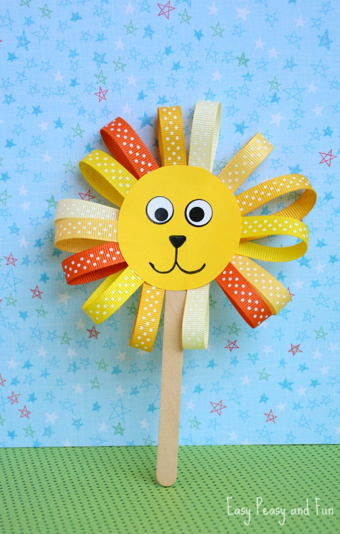 Crafts For Kids To Make
 Ribbon Lion Puppet Craft Lion Crafts for Kids Easy