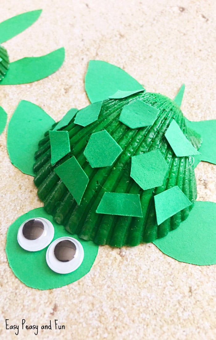Crafts For Kids To Make
 Seashell Turtle Craft Seashell Craft Ideas Easy Peasy