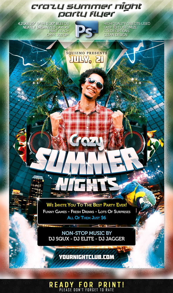 Crazy Summer Party Ideas
 Crazy Summer Night Party Flyer PSD on Behance
