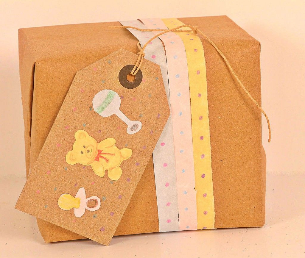 Creative Baby Shower Gift Wrapping Ideas
 Baby Shower Gift Wrapping Kraft Paper