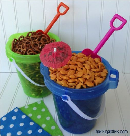 Creative Beach Party Ideas
 Beach Buckets To Serve Snacks s and