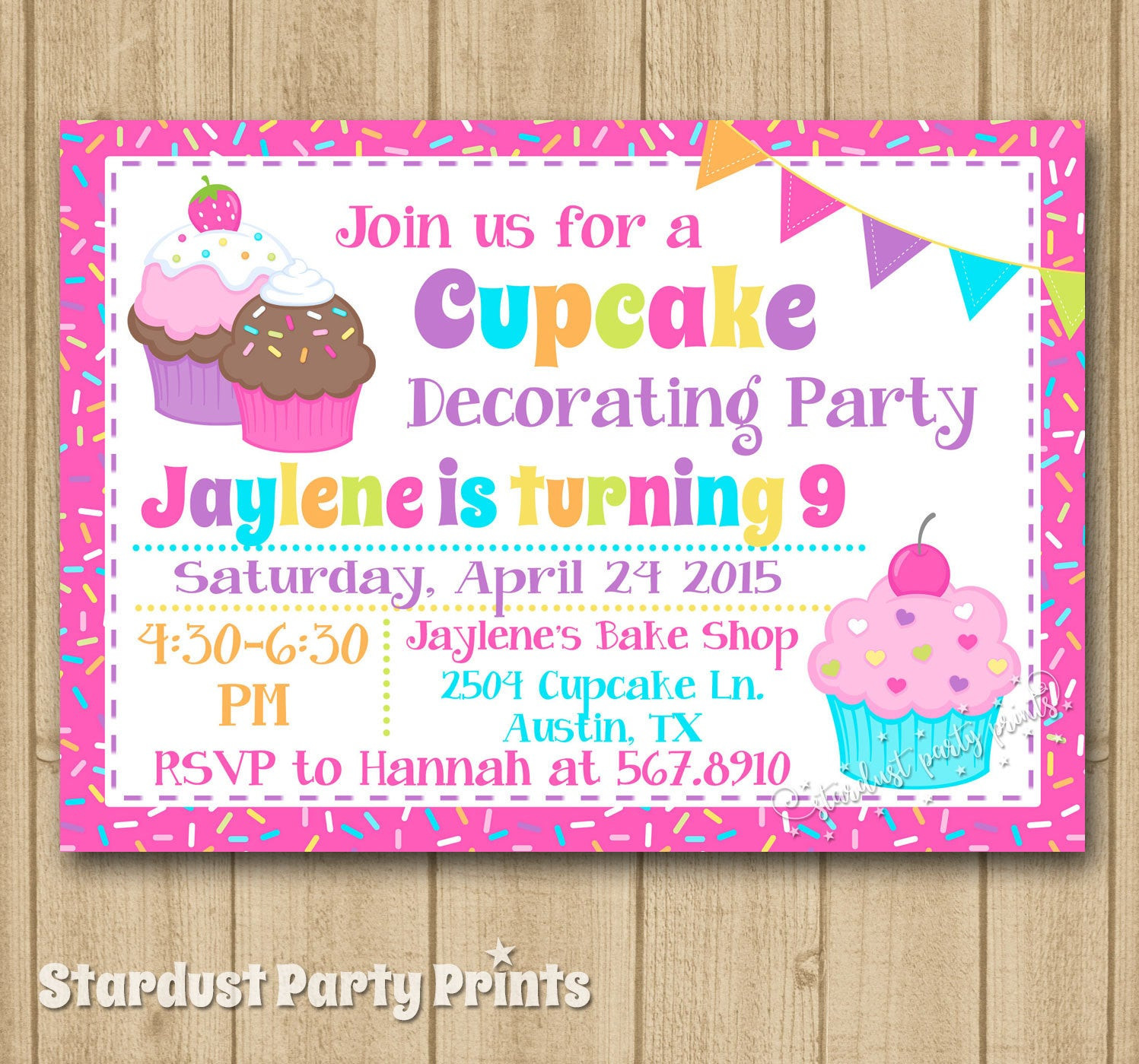 Cupcake Birthday Invitations
 Cupcake Decorating Birthday Invitation Cupcake Invitation