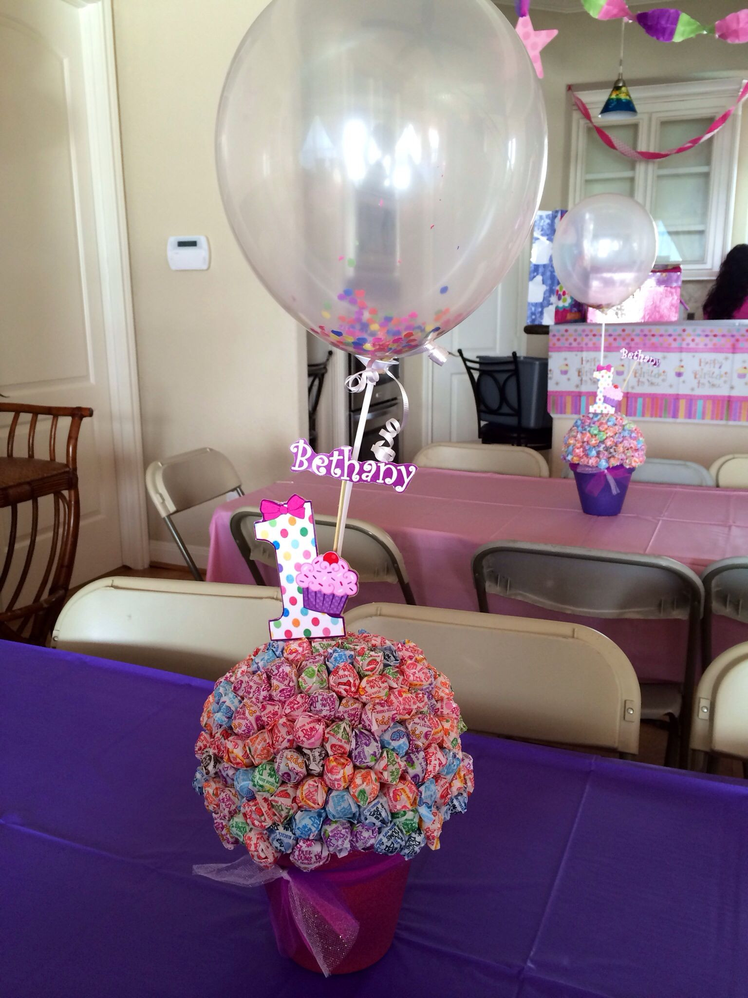 Cupcake Birthday Party Ideas
 1st Birthday Cupcake theme centerpieces