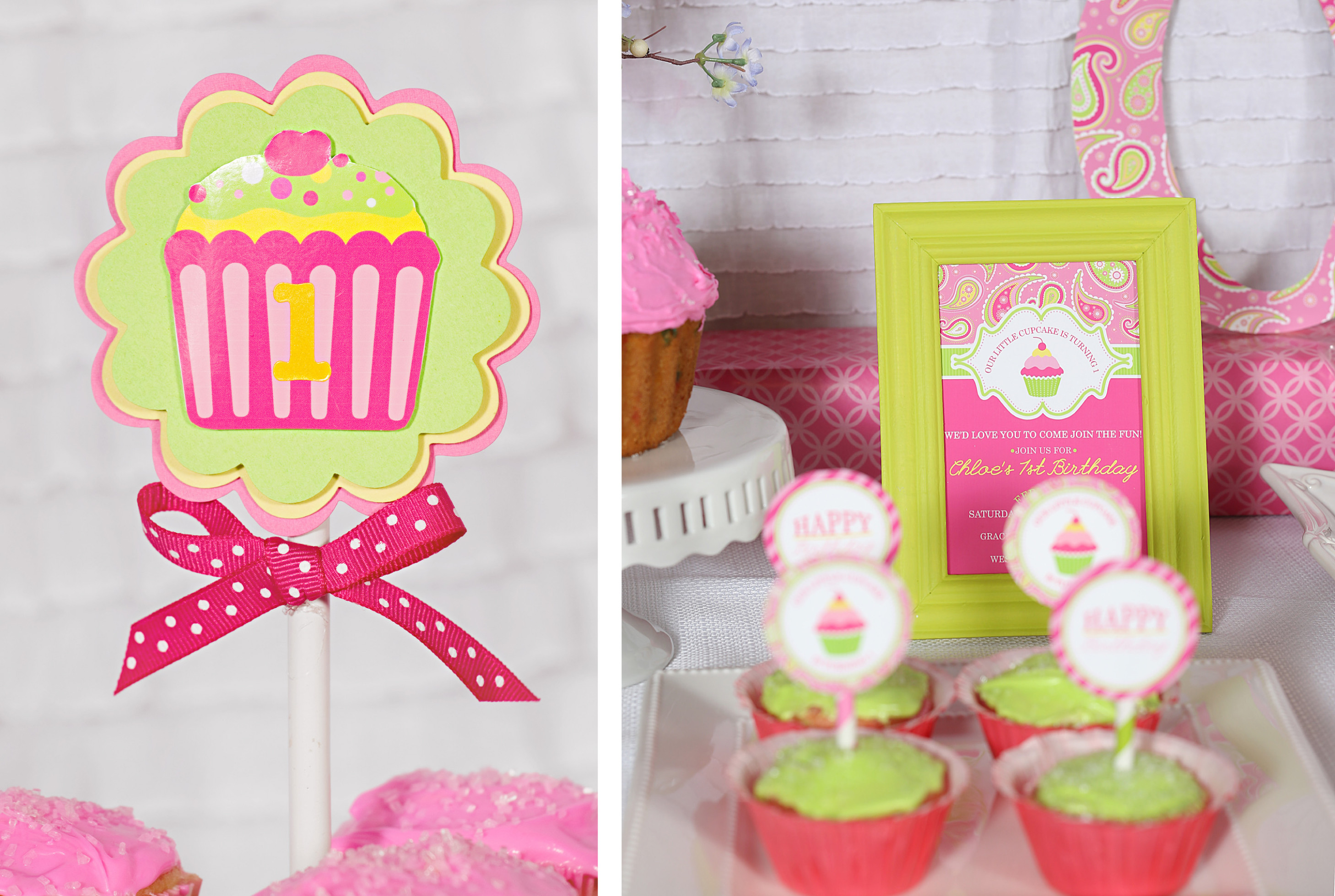 Cupcake Birthday Party Ideas
 A Cupcake Themed 1st Birthday party with Paisley and Polka