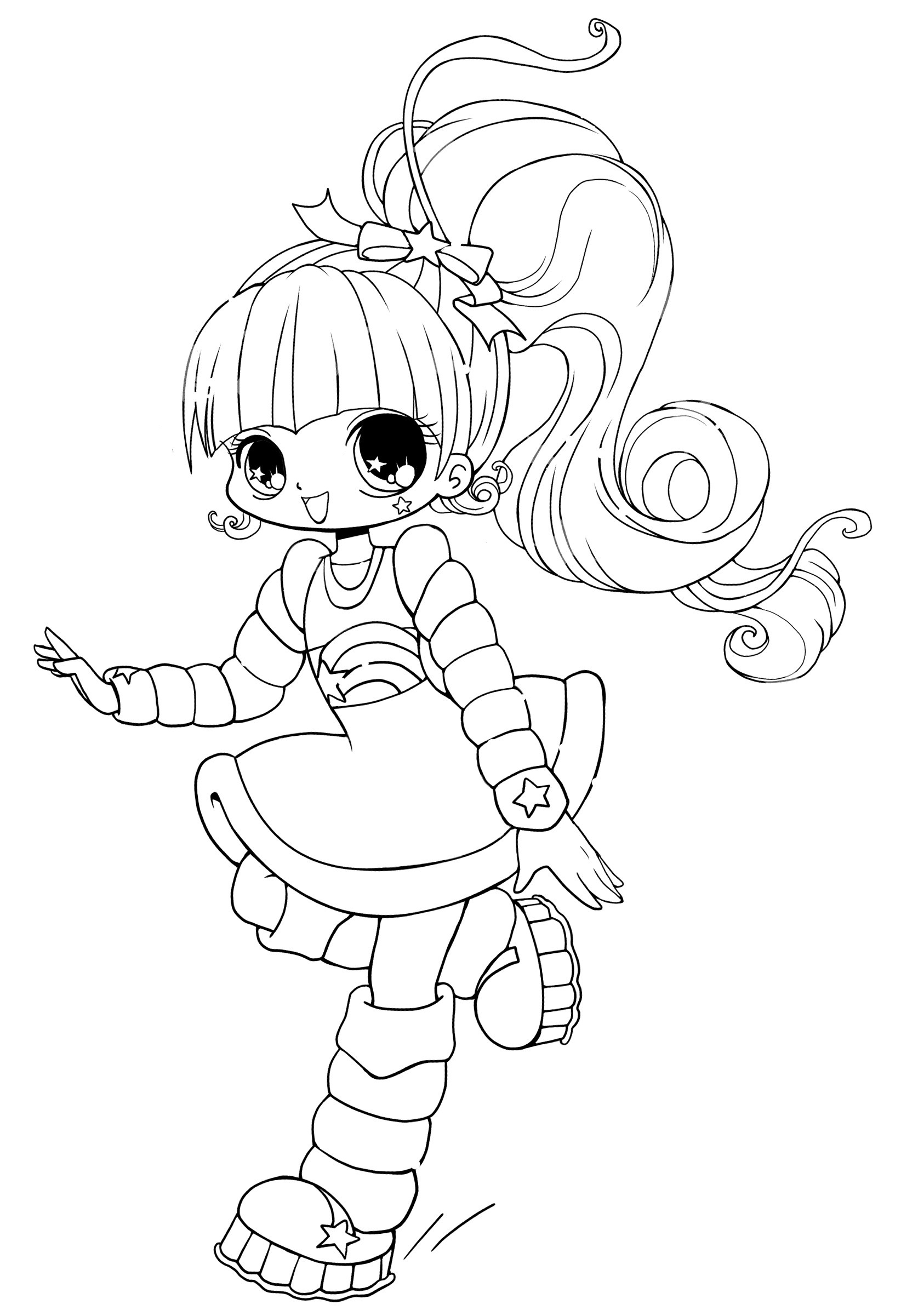 Cute Anime Girls Coloring Pages
 Free Printable Chibi Coloring Pages For Kids