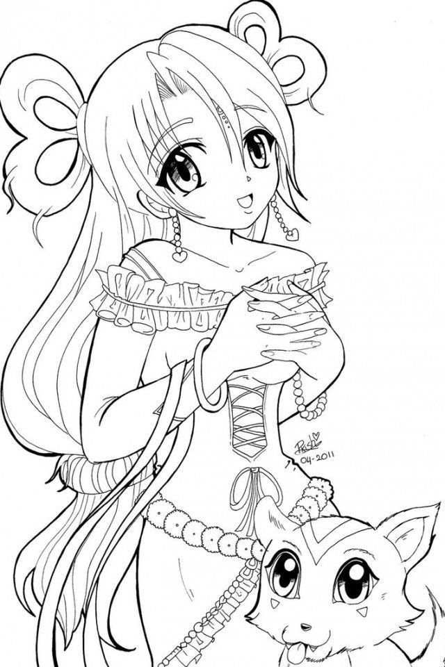 Cute Anime Girls Coloring Pages
 Coloring Pages Anime AZ Coloring Pages