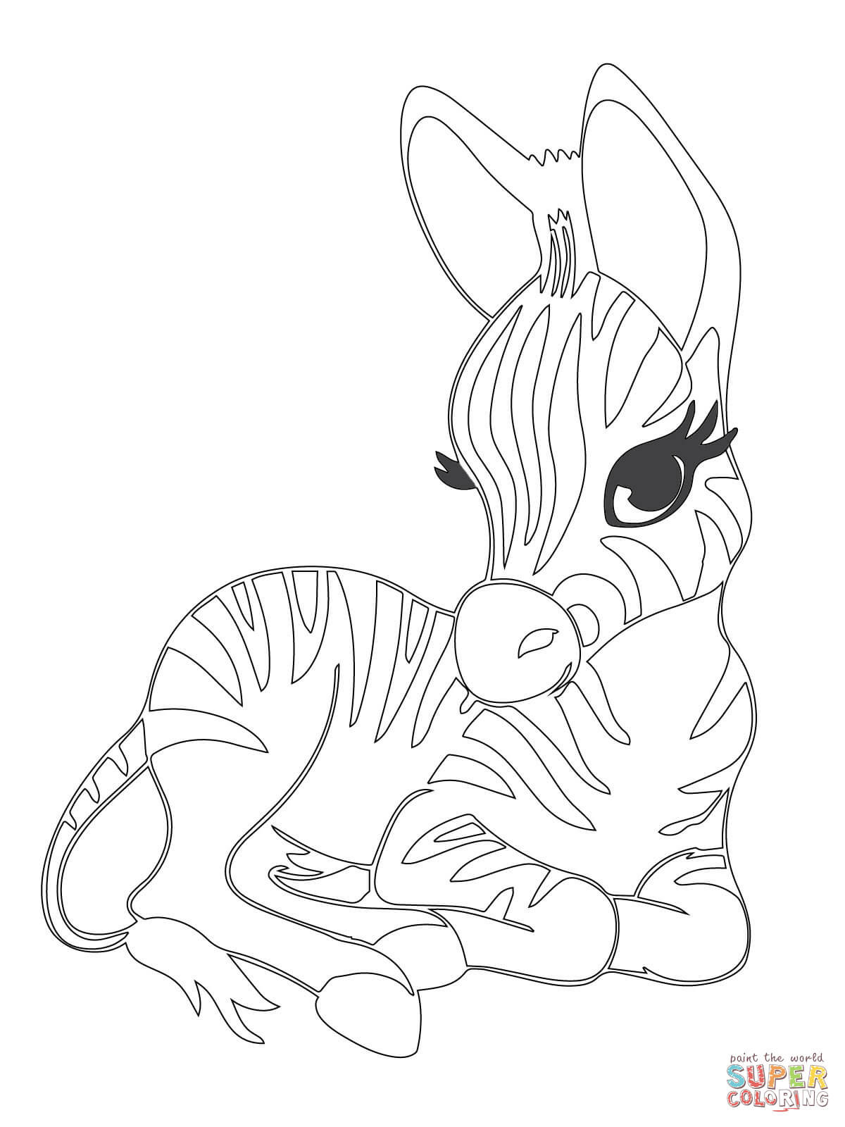 Cute Baby Animal Coloring Pages Printable
 Cute Baby Zebra coloring page