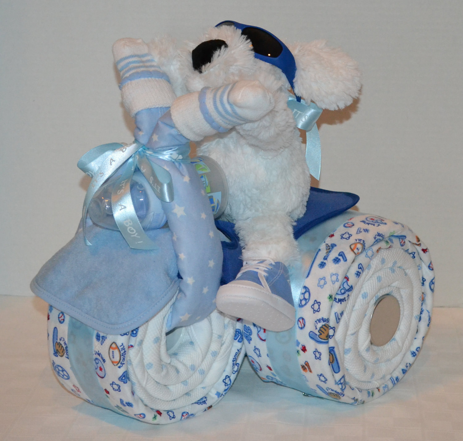 Cute Baby Shower Gift Ideas For Boys
 Tricycle Trike Diaper Cake Baby Shower Gift Sports theme