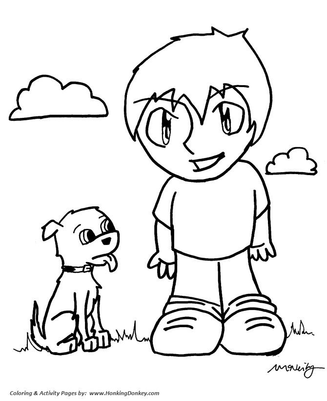 Cute Coloring Pages For Boys
 Cute Dog Anime Drawing at GetDrawings