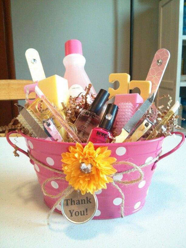 Cute Gift Basket Ideas
 Thank you t for coworker jamberry nails