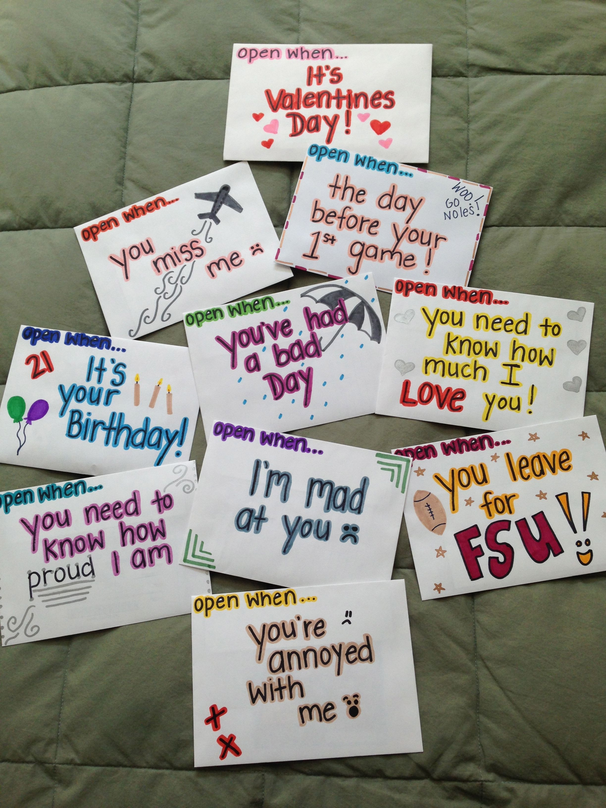 Cute Gift Ideas For Boyfriend
 open when letters long distance t valentines day t
