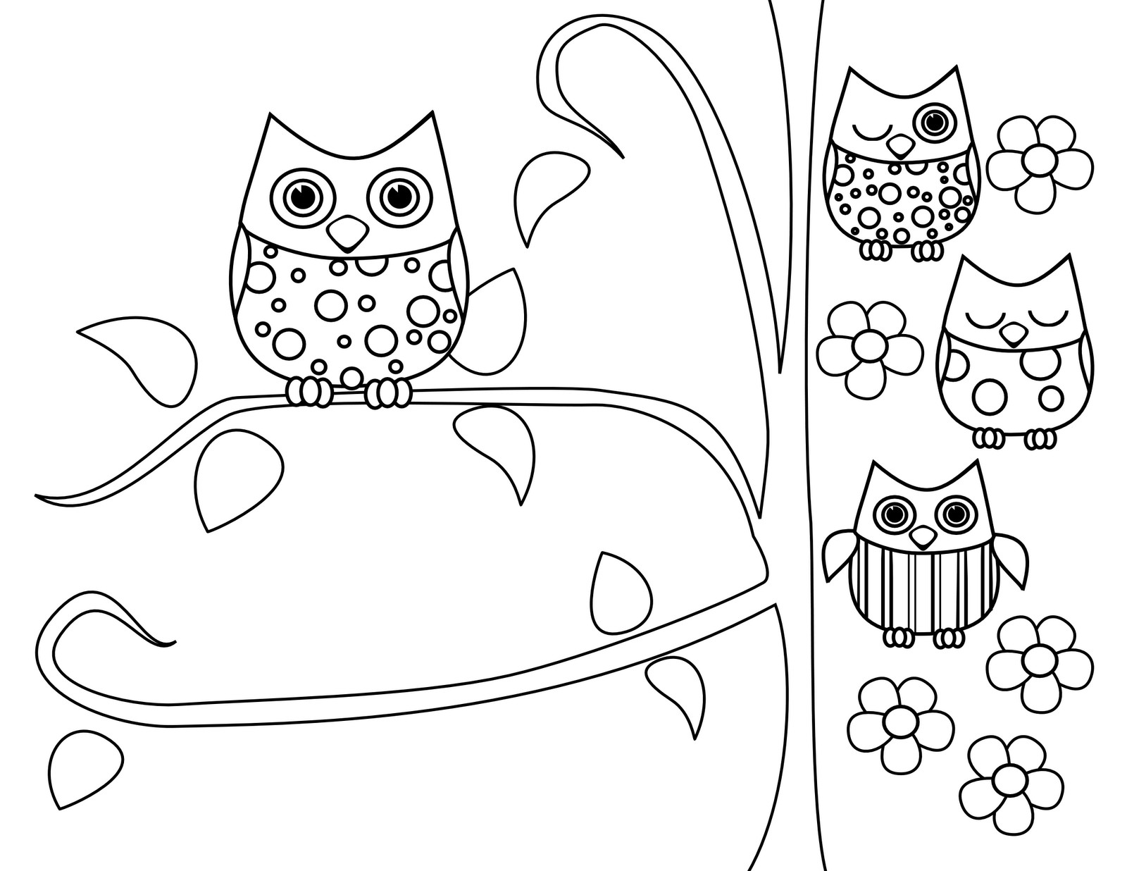 Cute Printable Coloring Pages
 Cute Owl Coloring Pages Coloring Home