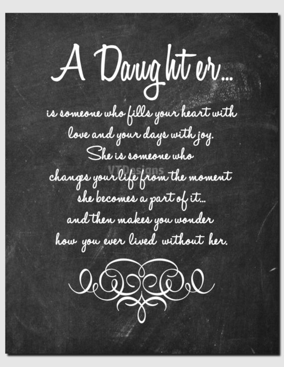 Dad Birthday Quotes From Daughter
 Items similar to Gift for Daughter Daughter Print