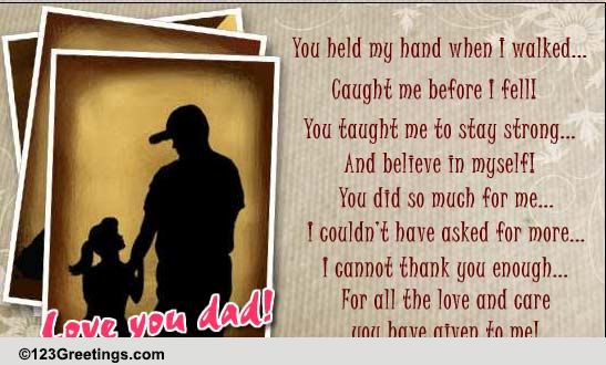 Dad Birthday Quotes From Daughter
 Daughter To Father Free For Your Dad eCards Greeting