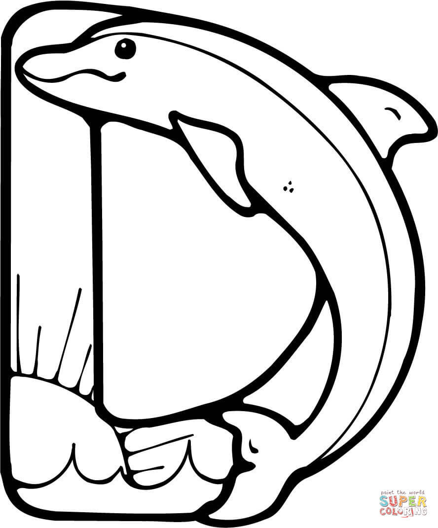 D&amp;D Coloring Pages
 Letter D is for Dolphin coloring page