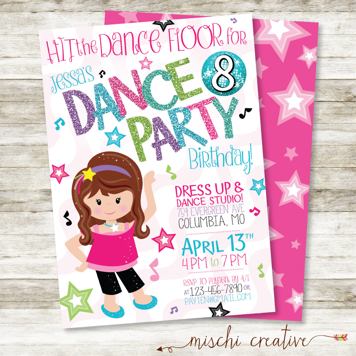 Dance Birthday Party Invitations
 Dance Party Birthday Invitation Little Girl Dancing Birthday