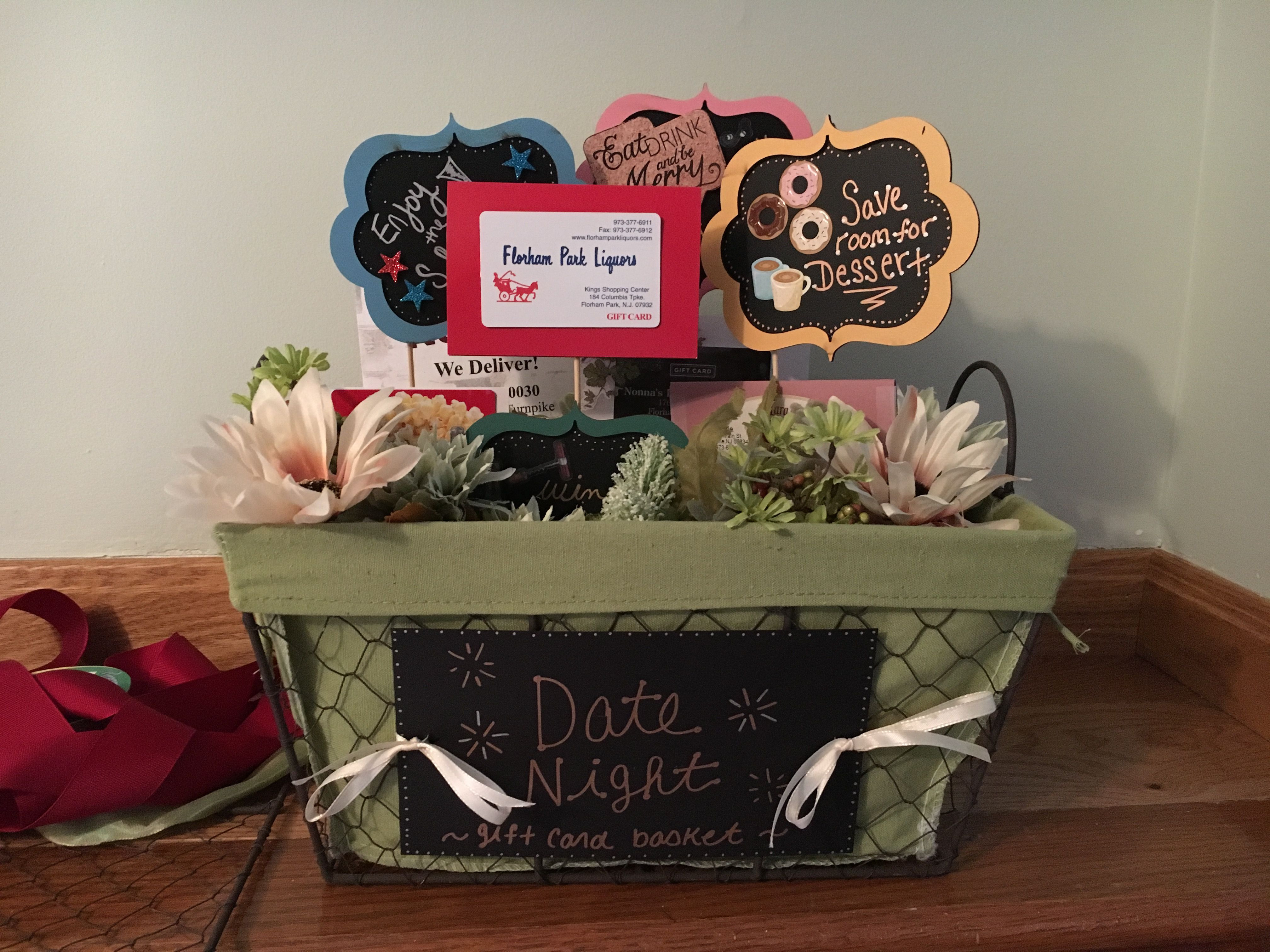 Date Night Gift Basket Ideas
 Tricky tray basket Cute idea for a date night with dinner