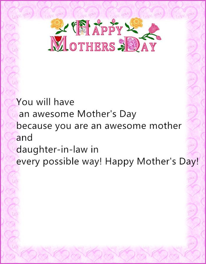 Daughter In Law Mothers Day Quotes
 Quotes about Mothers day from daughter 16 quotes