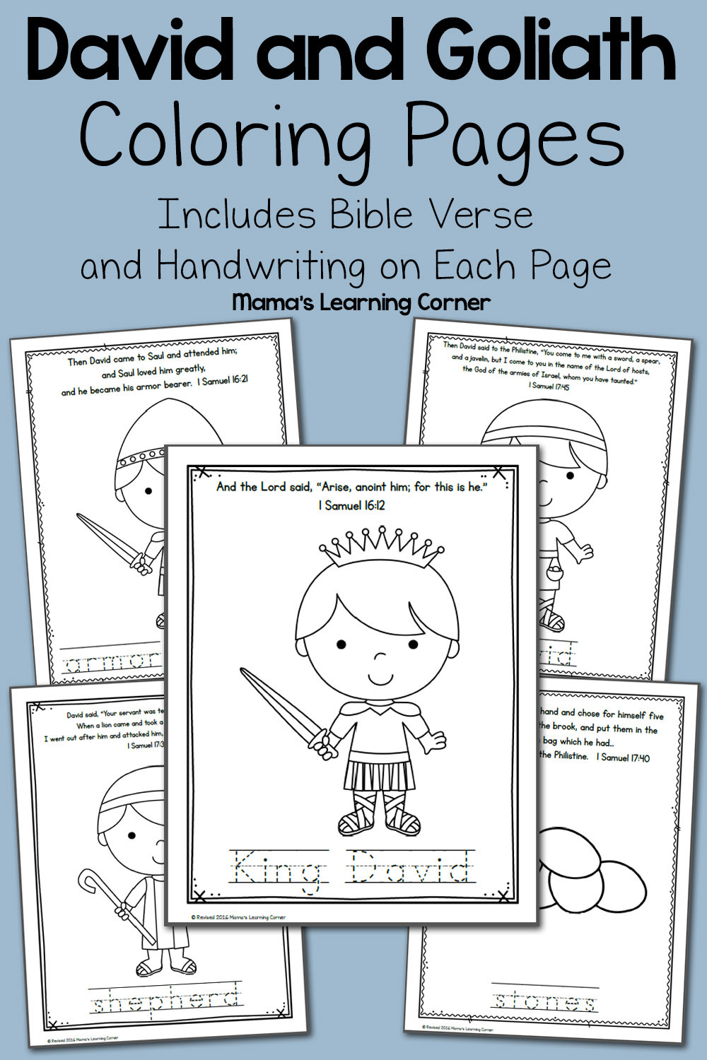 David And Goliath Coloring Pages
 David and Goliath Bible Coloring Pages Mamas Learning Corner