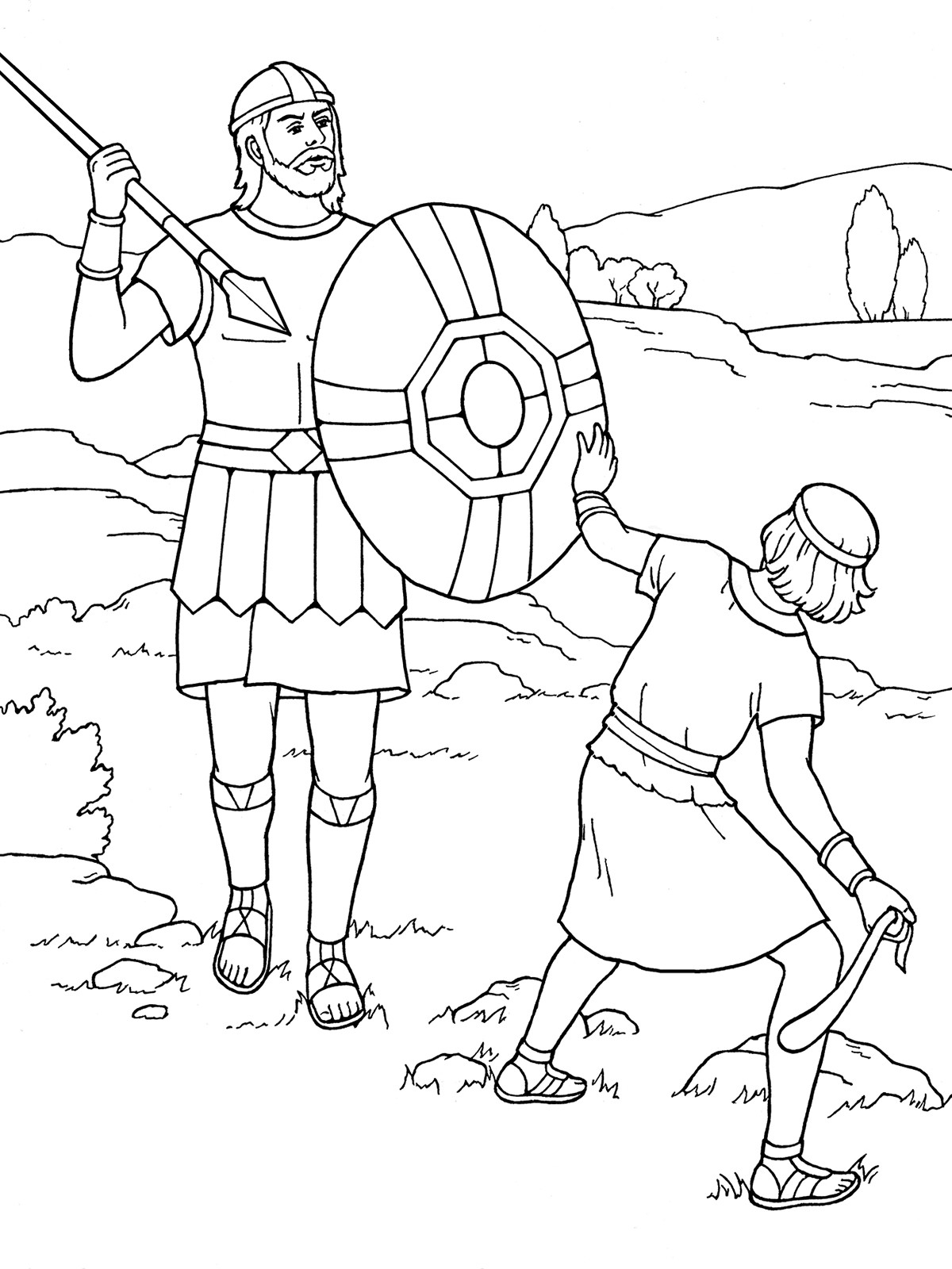 David And Goliath Coloring Pages
 David and Goliath