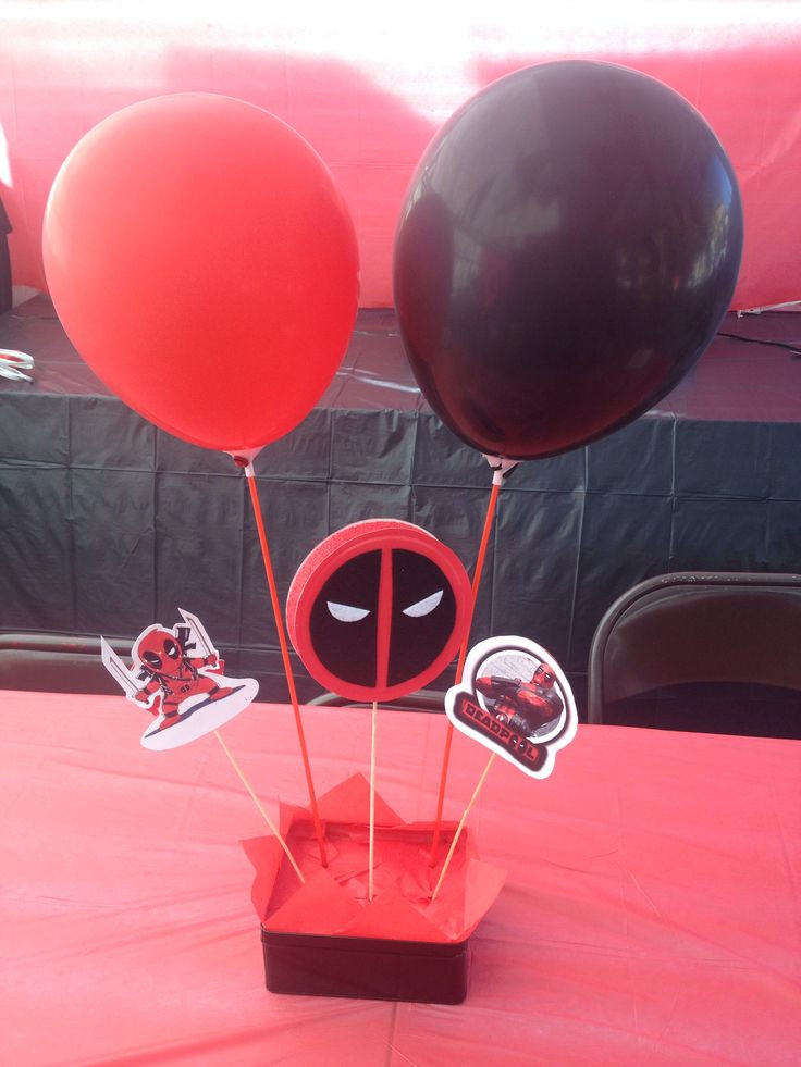 Deadpool Birthday Decorations
 Deadpool birthday center pieces