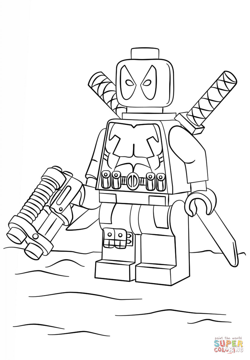 Deadpool Coloring Pages
 Lego Deadpool coloring page