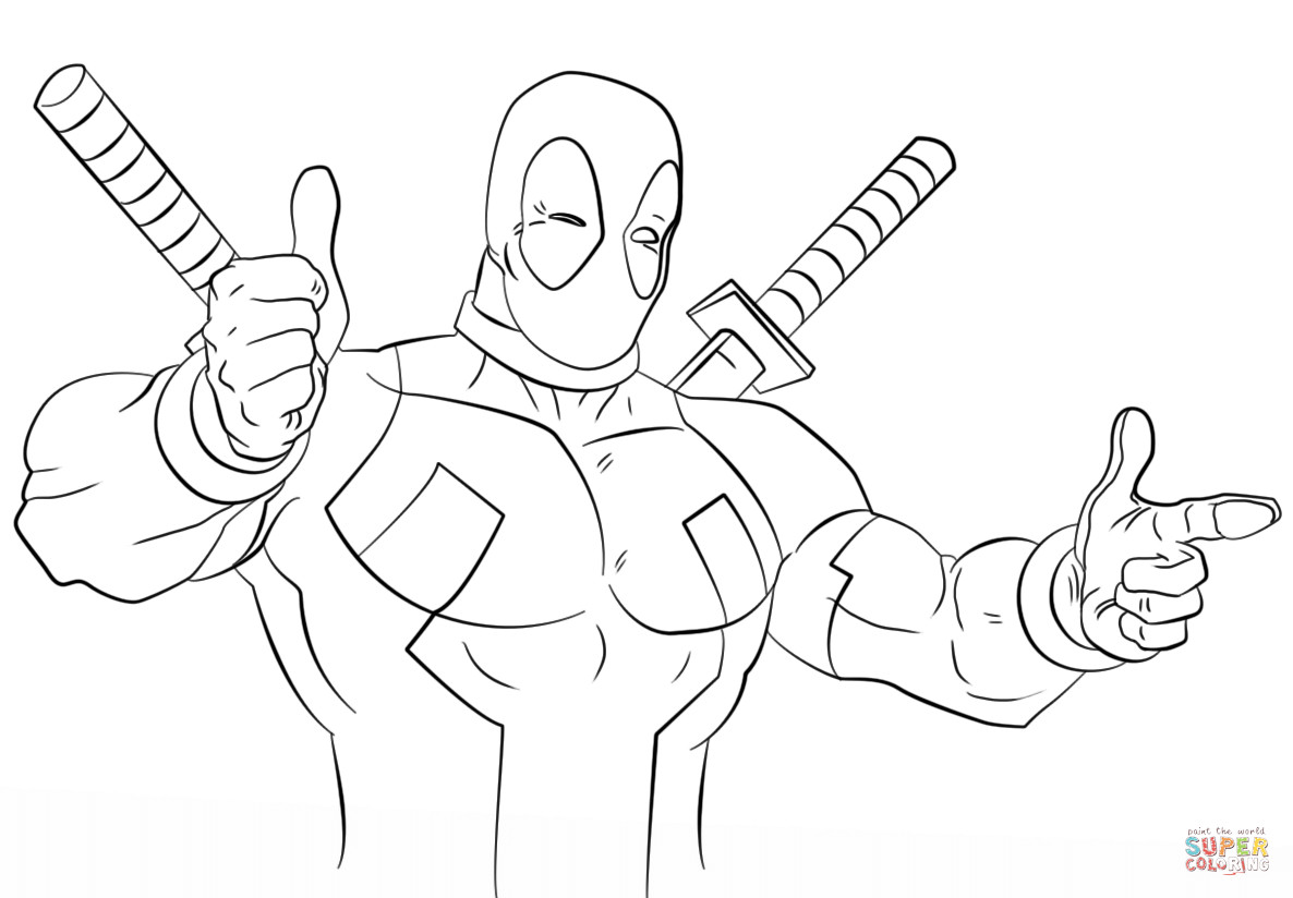 Deadpool Coloring Pages
 Cartoon Deadpool coloring page