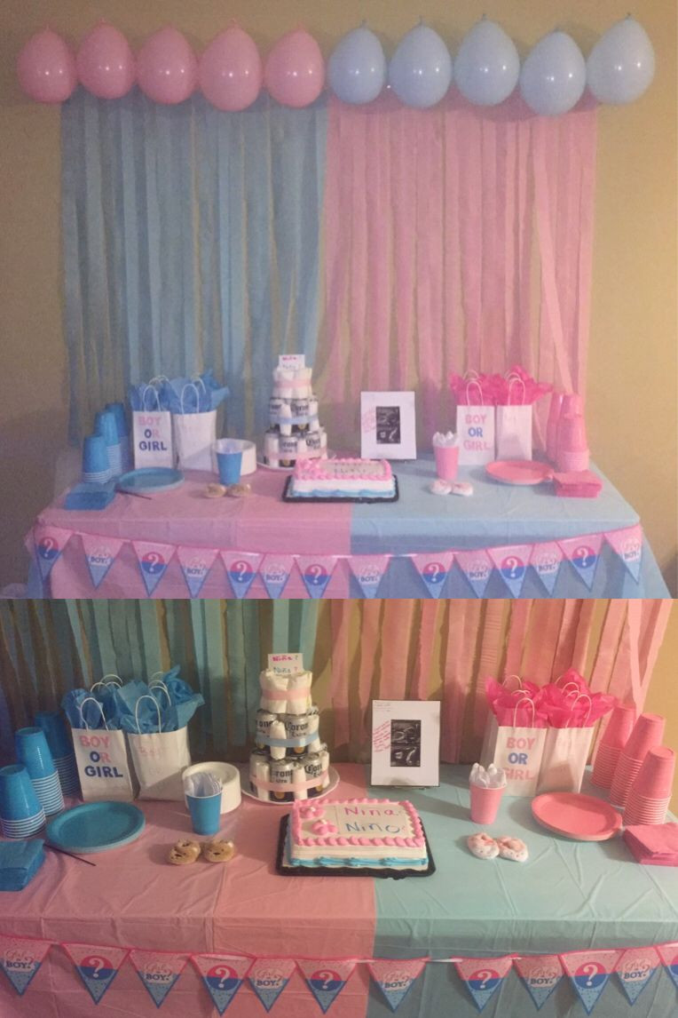 Decoration Ideas For Gender Reveal Party
 Gender reveal party decoration I did for my reveal shower