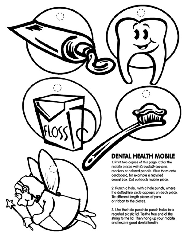 Dental Coloring Pages Printable
 Dental Health Mobile Coloring Page
