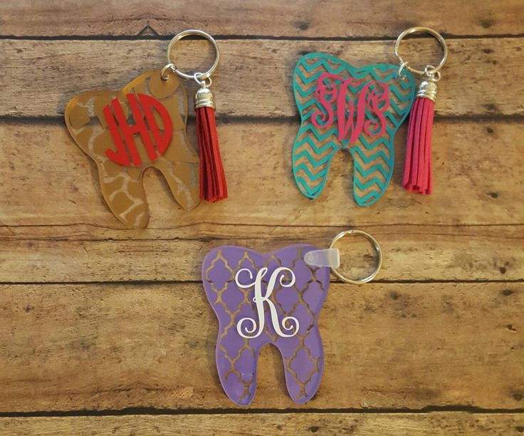 Dental School Graduation Gift Ideas
 Personalized Acrylic Tooth Key Chain NEW patterns