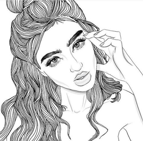 Detailed Coloring Pages For Teenage Girls
 drawing girl outline outlines tumblr girl image