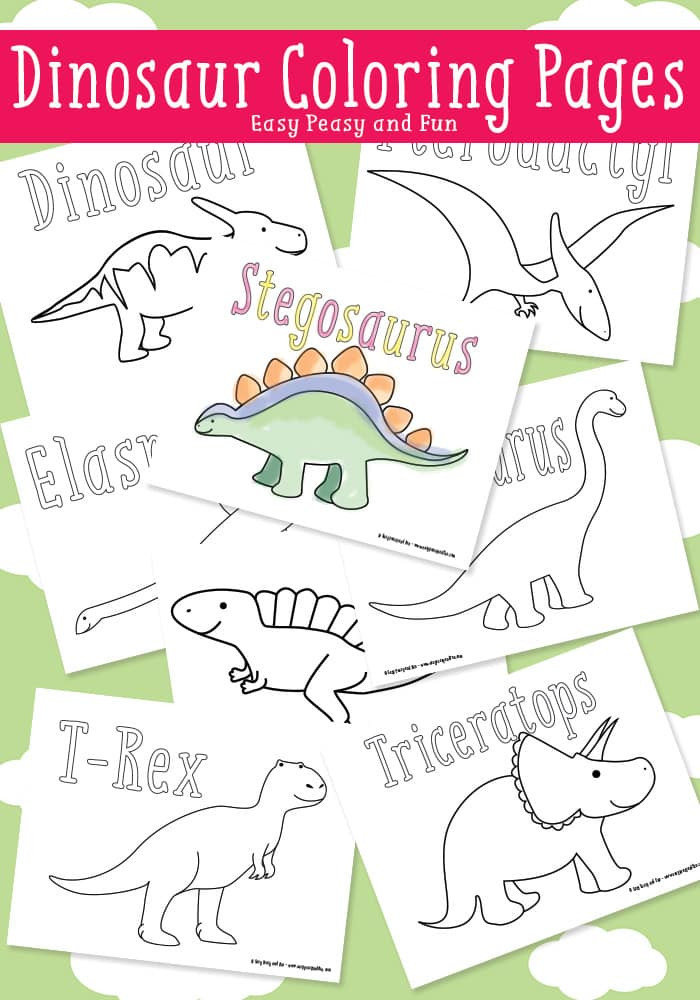 Dinosaur Printable Coloring Pages
 Dinosaur Coloring Pages Easy Peasy and Fun