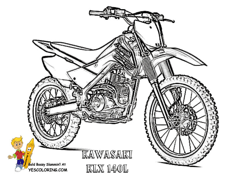 Dirt Bike Coloring Pages Boys
 Magnificent Motorbike Coloring Pages Free Kawasaki