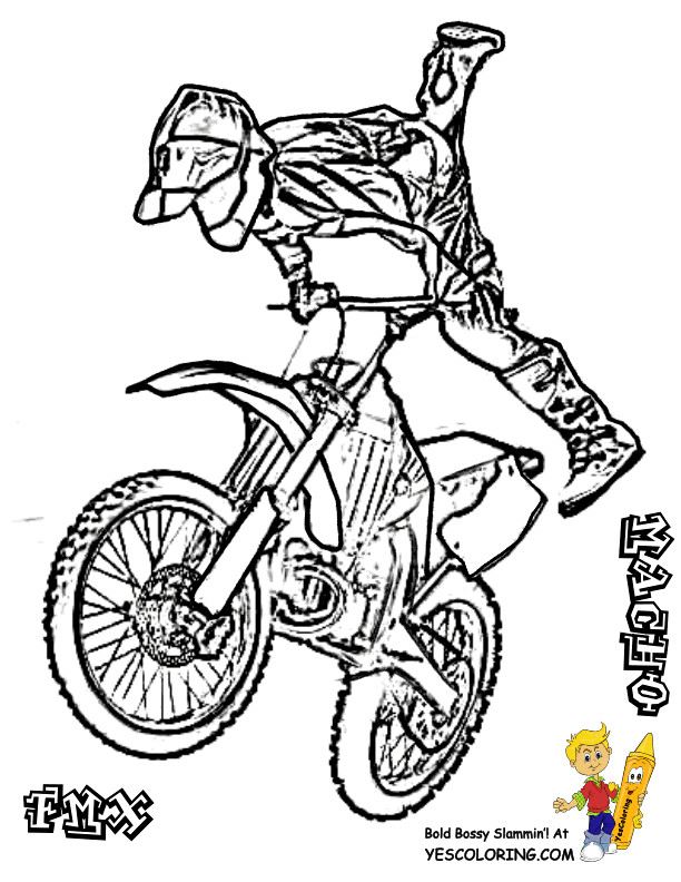 Dirt Bike Coloring Pages Boys
 Rough Rider Dirt Bike Coloring Pages DirtBike