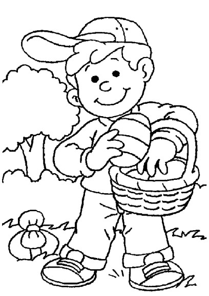 Disney Easter Coloring Pages For Boys
 Coloriage garçon à Paques a imprimer